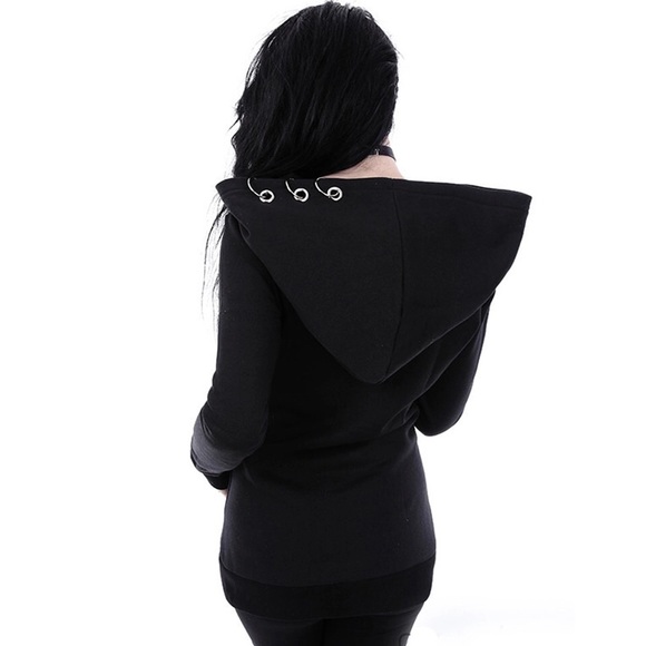 Metal Rings Black Hoodie - Picture 5 of 5